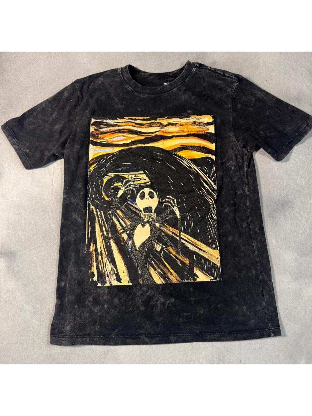Disney Nightmare Before Christmas Jack Skellington Acid Wash Graphic T-Shirt, S